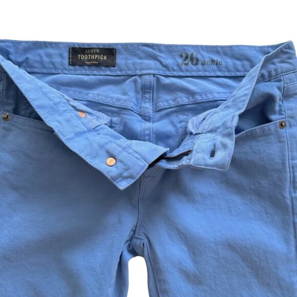 J. Crew Jeans Pants Light Blue Toothpick Skinny Low Rise Ankle Denim Size 26 - Picture 4 of 11